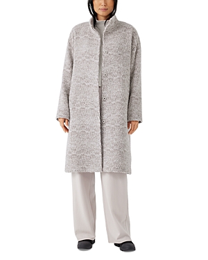 Eileen Fisher Jacquard Stand Collar Coat
