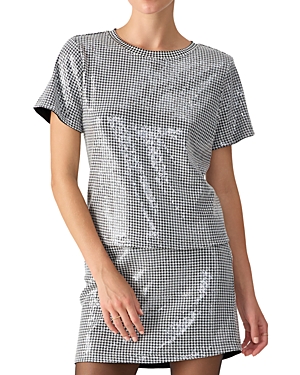 Sanctuary Perfect Sequin Houndstooth Tee
