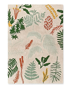 Lorena Canals Plants Botanic Washable Area Rug, 4'7 X 6'7 In Ivory/green