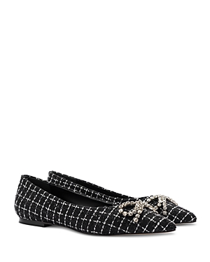 Shop Larroude Women's Lee Slip On Pointed Toe Flats In Black