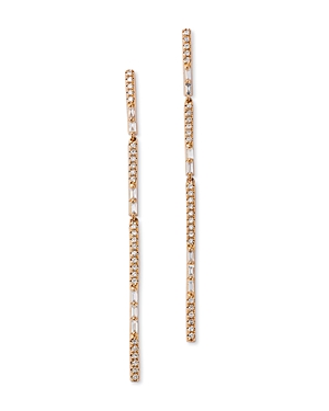 Bloomingdale's Diamond Baguette & Round Linear Drop Earrings In 14k Yellow Gold, 0.40 Ct. T.w.