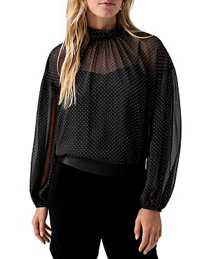 Shop Sanctuary Sheer Glitter Dot Blouse & Camisole In Black