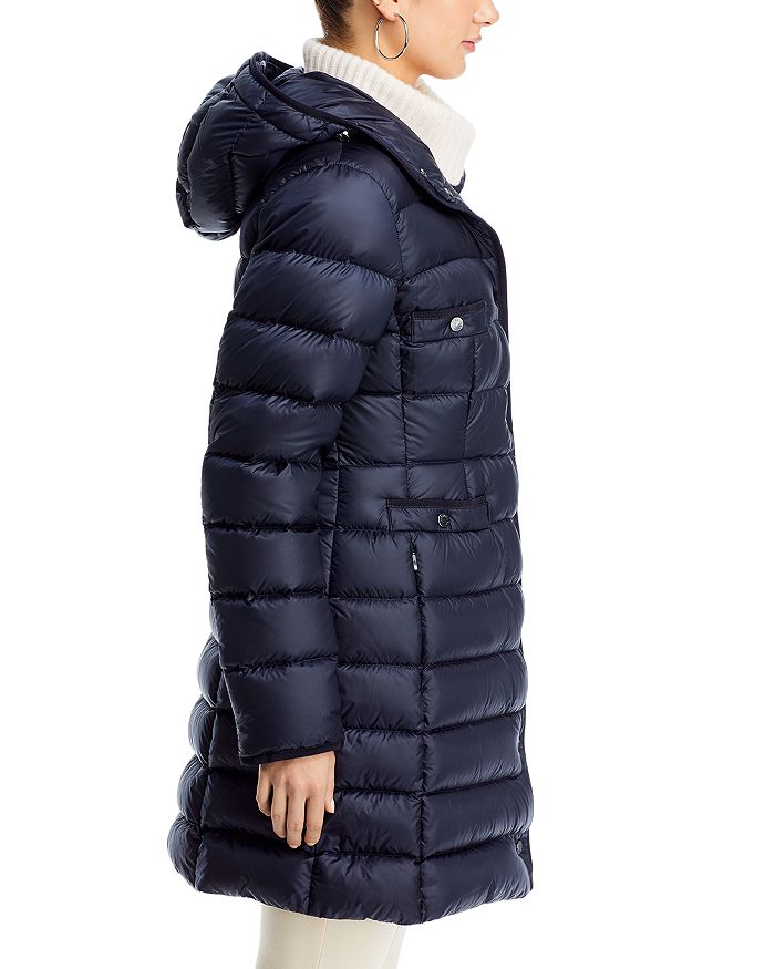 Shop Moncler Hirma Hooded Down Puffer Coat In Navy