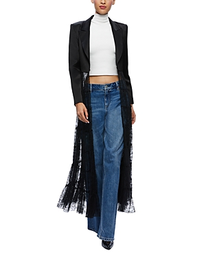 Shop Alice And Olivia Everly Drama Lace Jacket In Black