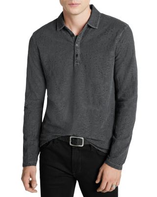 John Varvatos - Adam Long Sleeved Jacquard Polo