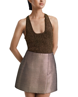 Reiss Bronze Metallic Racerback Vest In Bronze