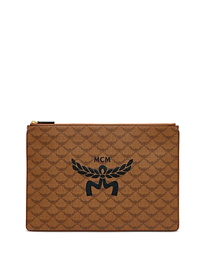 Mcm Himmel Lauretos Extra Large Flat Pouch In Brown