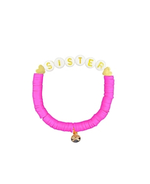 Bits & Bows Girls' Sister Bracelet In Magenta - Little Kid In Bright Pink