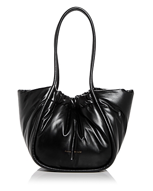 Shop Proenza Schouler Large Puffy Ruched Leather Bucket Bag In Black