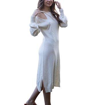 Shop Emilia George Gaia Knit Dress In White