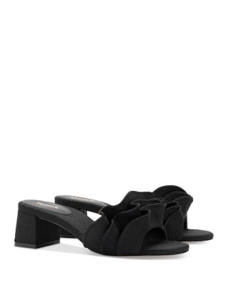 Larroudé - Women's Brigitte Ruffle Block Heel Sandals