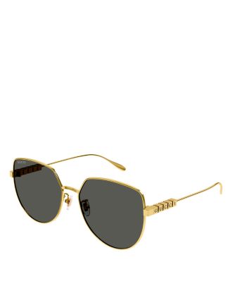 GUCCI EYEWEAR Lettering アビエイタースタイル ゴールドトーン Gucci Lettering Geometric Sunglasses, 58mm | Bloomingdale's