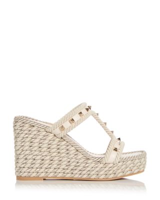 Women's Rockstud Espadrille Platform Wedge Sandals