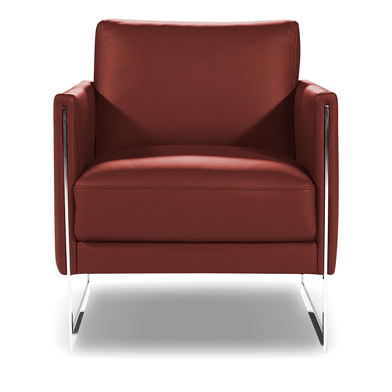 Giuseppe Nicoletti Coco Leather Chair - Exclusive In Bull Rosso/polished Stainless Steel