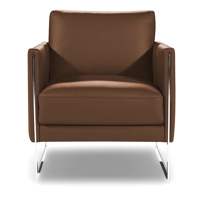 Giuseppe Nicoletti Coco Leather Chair - Exclusive In Bull Cognac/polished Stainless Steel