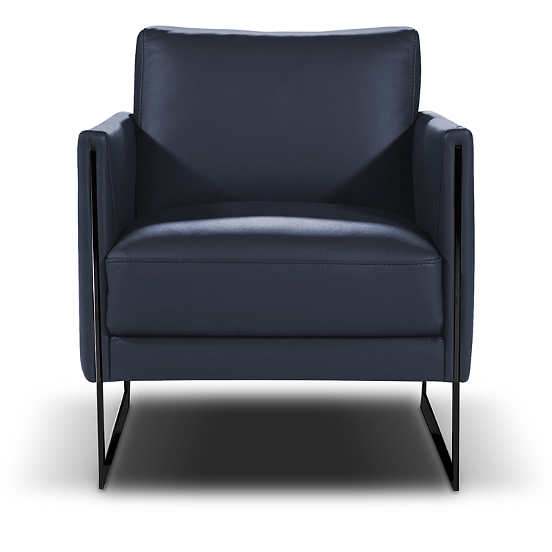 Giuseppe Nicoletti Coco Leather Chair - Exclusive In Bull Blu/titanium