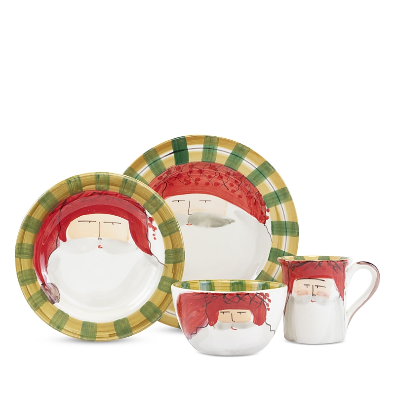 Vietri Old St. Nick Four-piece Place Setting In Red Hat