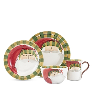 Vietri Old St. Nick Striped Hat 4 Piece Place Setting In Striped Hat