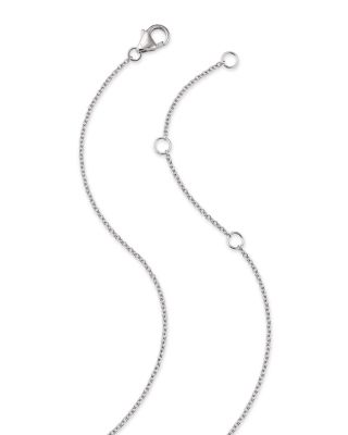 Diamond Oval Frame Pendant Necklace in 14K White Gold, 0.35 tcw