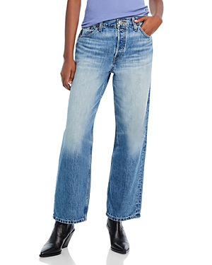 Shop Re/done Loose High Rise Cropped Straight Jeans In Vintage Flow