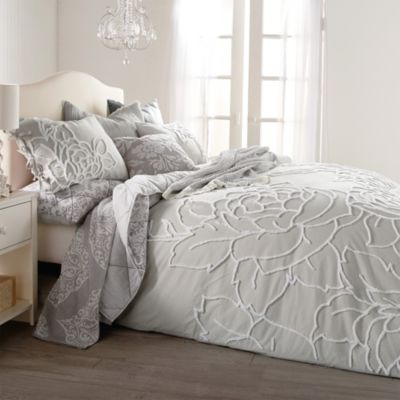 Chenille Rose Duvet Cover Set, King