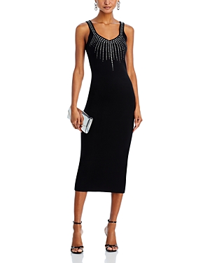 Aqua Rhinestone Studded Sleeveless Bodycon Dress - 100% Exclusive