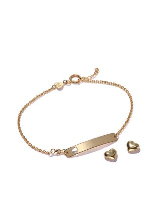 Children's Puff Heart Stud Earrings in 14K Yellow Gold