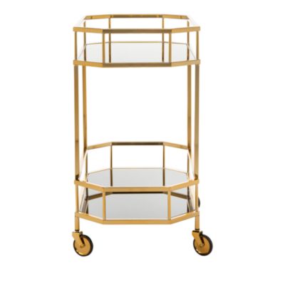 Silva Brass 2 Tier Octagon Bar Cart