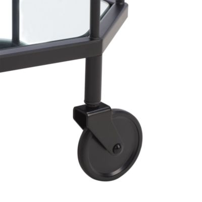 Silva Black 2 Tier Octagon Bar Cart