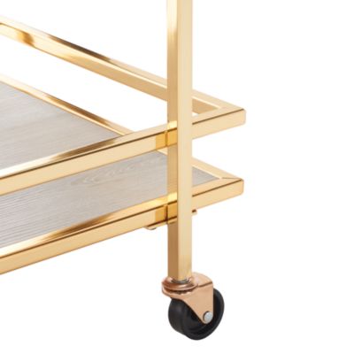 Lameris 2 Tier Gold Bar Cart with Handles