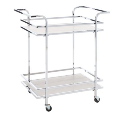 Lameris 2 Tier Chrome Bar Cart with Handles
