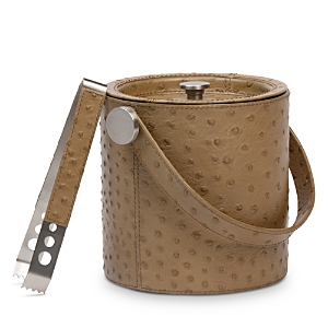 Shop Blue Pheasant Witney Ice Bucket With Tongs In Oat Brown