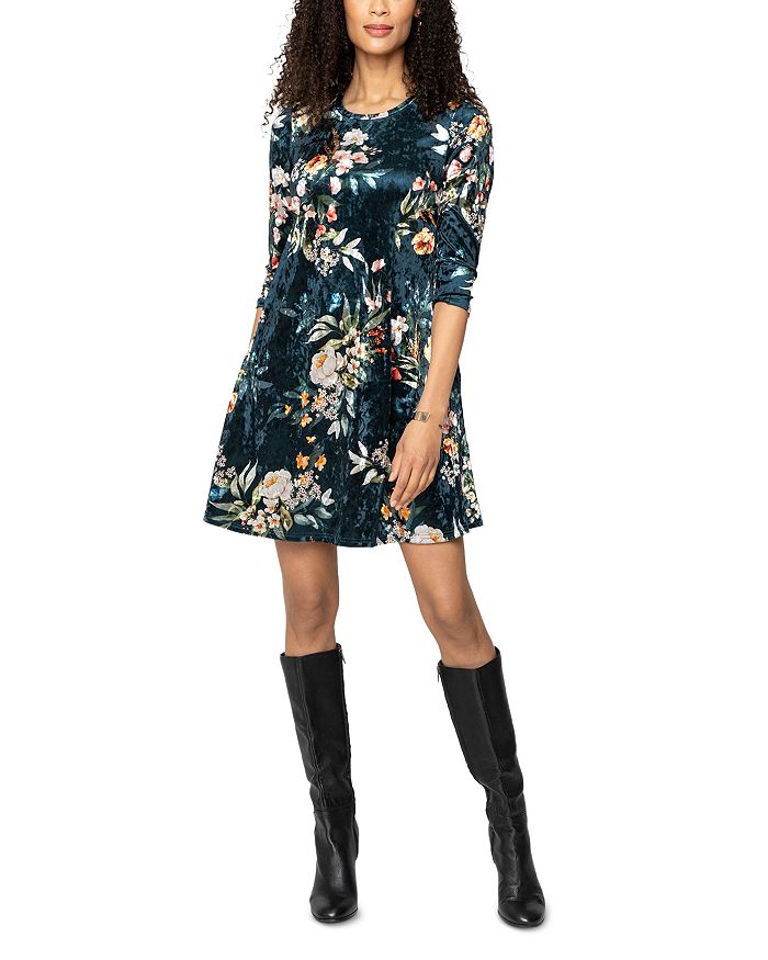 Leota Women's Floral Wrap Dress Brown Size Medium