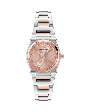 Shop Ferragamo Vega Watch, 28mm In Pink/two-tone