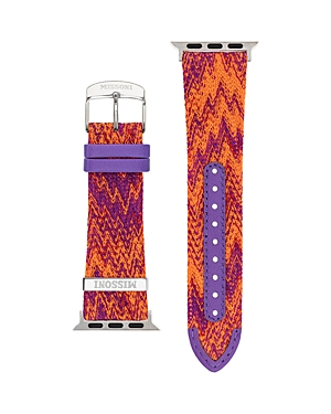Shop Missoni Apple Watch Zigzag Fabric Strap, 38-41mm In Orange/purple