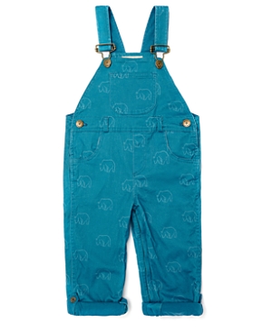 Dotty Dungarees Unisex Nordic Blue Bear Print Brushed Cotton Overalls - Baby, Little Kid, Big Kid
