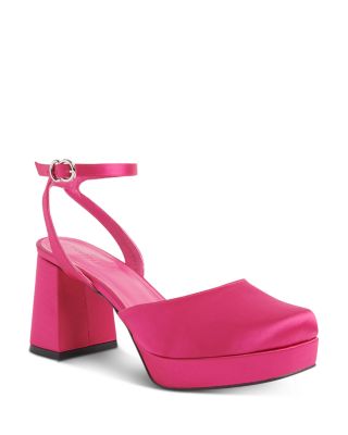 Women's Estella Satin Ankle Strap Platform Pumps