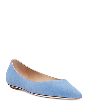 Shop Stuart Weitzman Women's Emilia Pointed Toe Flats In Blue Steel