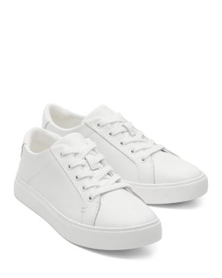 Women&#39;s Leather Low Top Lace Up Sneakers 