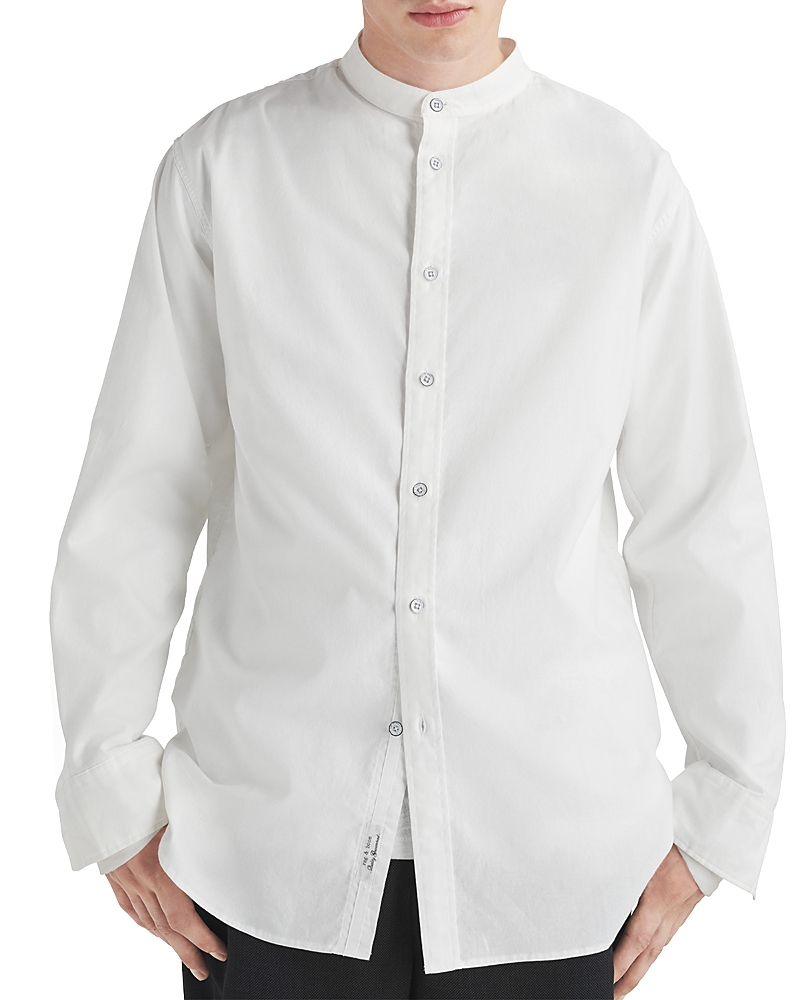 Rag & Bone Landon Oversize Band Collar Button-up Shirt In White