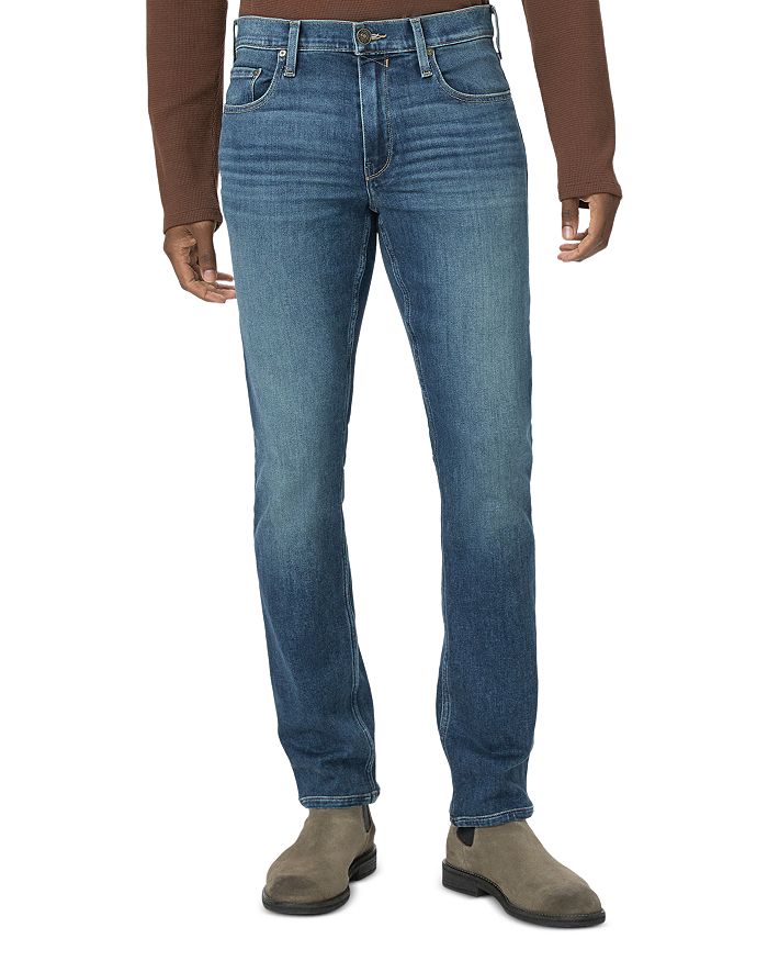 PAIGE Lennox Slim Fit Five Pocket Jeans in Brickler Blue | Bloomingdale's