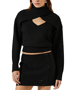 Shop Astr The Label Pearson Cut Out Sweater In Black