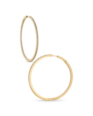 Nadri Inside Out Pavé Edge Hoop Earrings in 18K Gold Plated or Rhodium Plated Jewelry & Accessories - Bloomingdale's