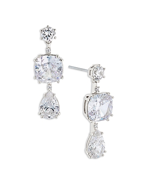 Nadri Evelyn Triple Drop Earrings In Silver