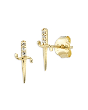 Moon & Meadow 14K Yellow Gold Diamond Dagger Stud Earrings