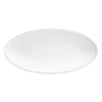 Soie Tresse White Oval Platter, Small