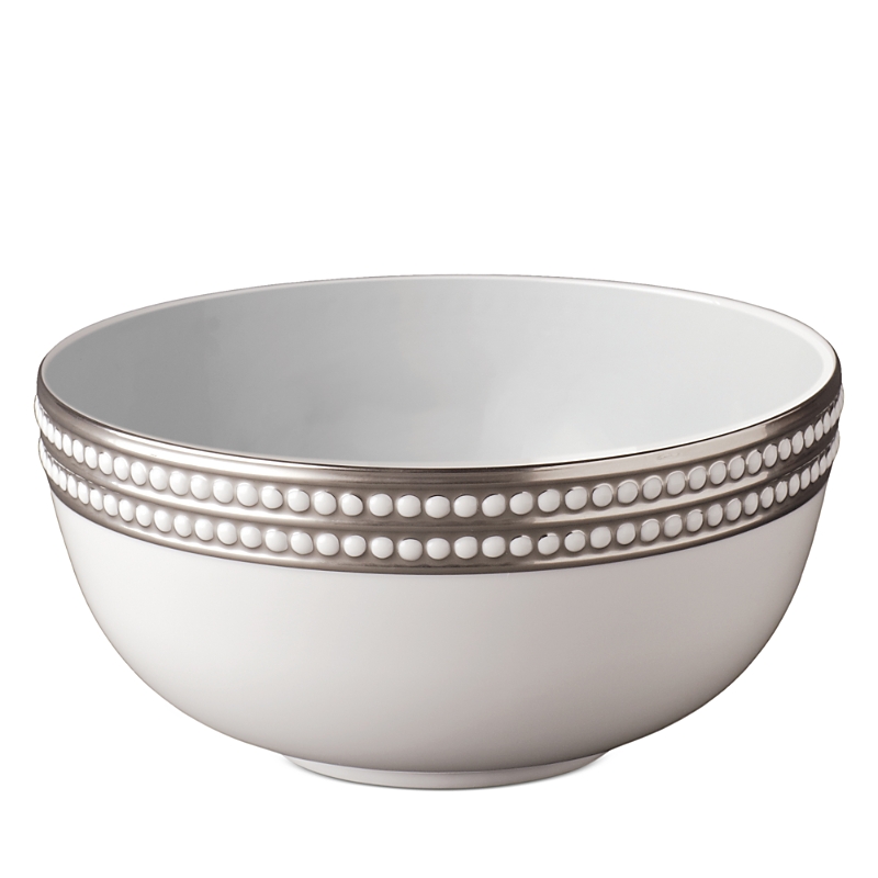 L'objet Perlee Platinum 9 Round Serving Bowl In Silver