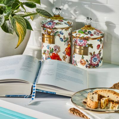 Flower Market Small Canister, White