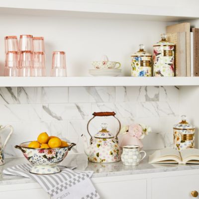 Wildflowers Enamel Tea Kettle, 2-Qt.