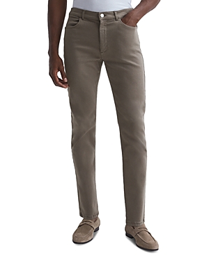 Reiss Dover Brushed Jersey Slim Fit Jeans In Mushroom